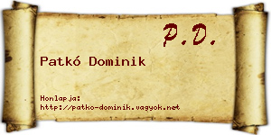 Patkó Dominik névjegykártya