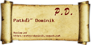 Patkó Dominik névjegykártya